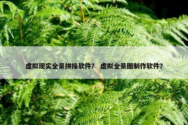 虚拟现实全景拼接软件？ 虚拟全景图制作软件？