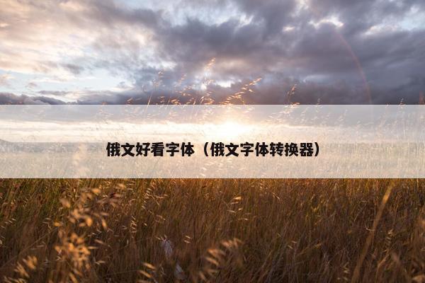 俄文好看字体（俄文字体转换器）