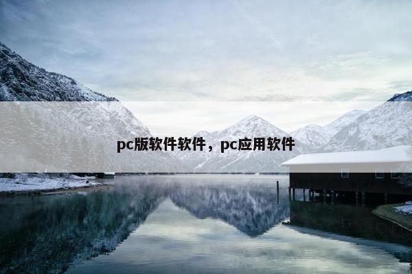 pc版软件软件，pc应用软件