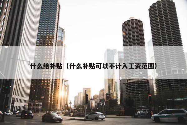 什么给补贴（什么补贴可以不计入工资范围）