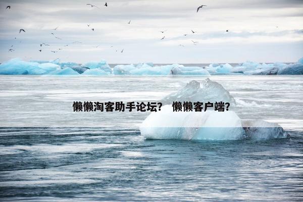 懒懒淘客助手论坛？ 懒懒客户端？