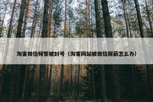 淘客微信频繁被封号（淘客网站被微信屏蔽怎么办）