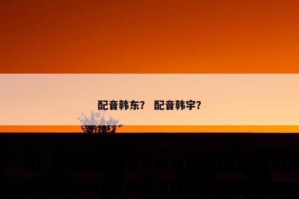 配音韩东？ 配音韩宇？