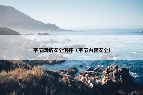 字节网络安全测开（字节内容安全）
