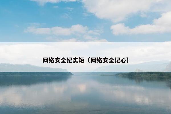 网络安全纪实短（网络安全记心）