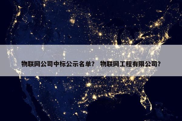物联网公司中标公示名单？ 物联网工程有限公司？