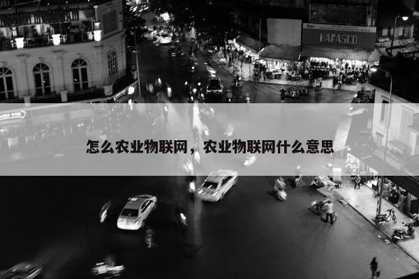 怎么农业物联网，农业物联网什么意思