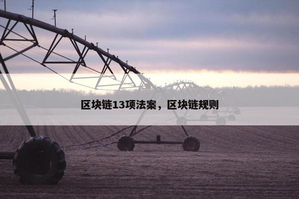 区块链13项法案，区块链规则