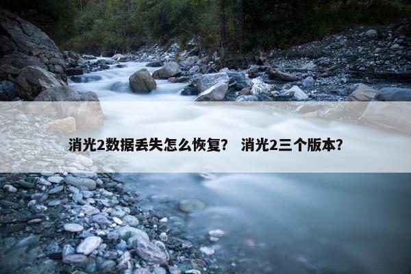 消光2数据丢失怎么恢复？ 消光2三个版本？