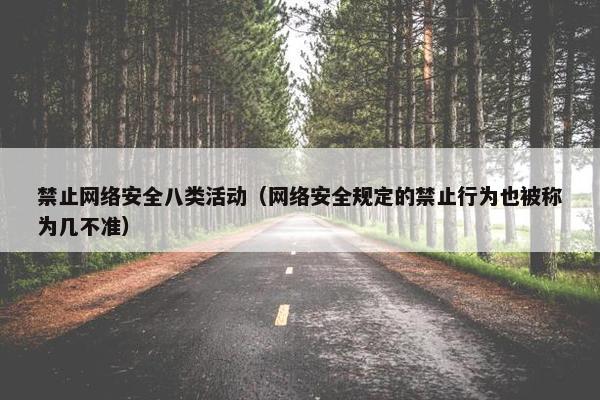 禁止网络安全八类活动（网络安全规定的禁止行为也被称为几不准）