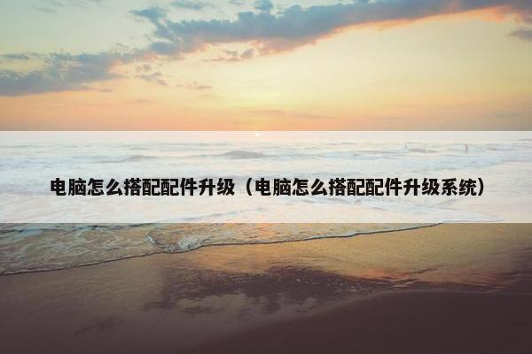 电脑怎么搭配配件升级（电脑怎么搭配配件升级系统）