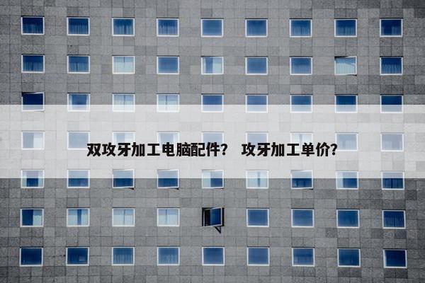 双攻牙加工电脑配件？ 攻牙加工单价？
