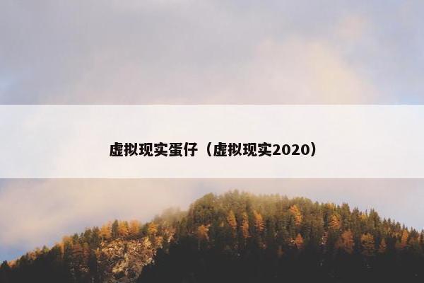 虚拟现实蛋仔（虚拟现实2020）