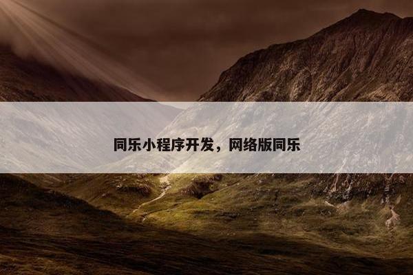 同乐小程序开发，网络版同乐