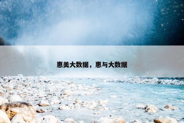 惠美大数据，惠与大数据