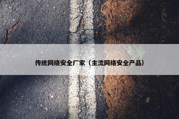 传统网络安全厂家（主流网络安全产品）