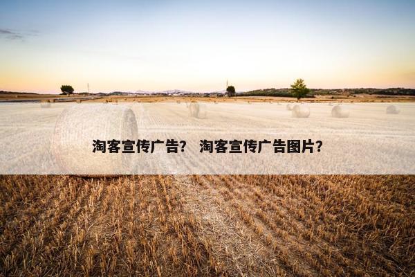 淘客宣传广告？ 淘客宣传广告图片？
