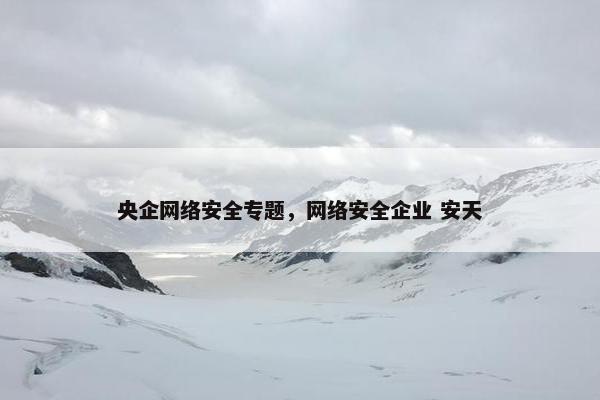 央企网络安全专题，网络安全企业 安天