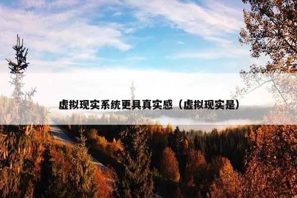 虚拟现实系统更具真实感（虚拟现实是）