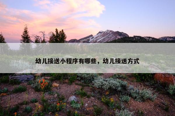 幼儿接送小程序有哪些，幼儿接送方式