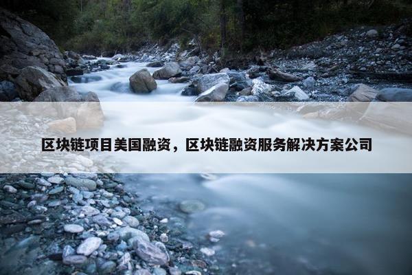 区块链项目美国融资，区块链融资服务解决方案公司