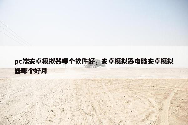 pc端安卓模拟器哪个软件好，安卓模拟器电脑安卓模拟器哪个好用