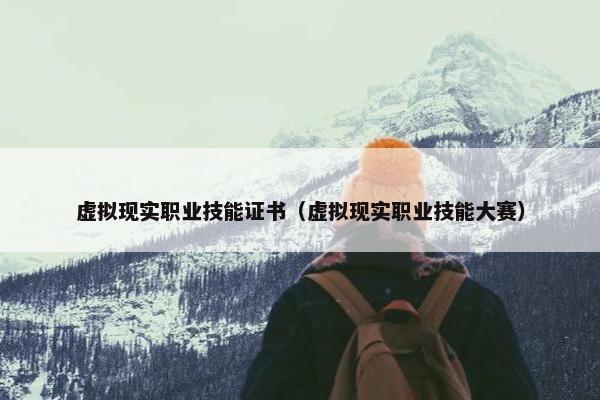 虚拟现实职业技能证书（虚拟现实职业技能大赛）