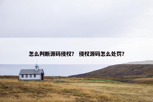 怎么判断源码侵权？ 侵权源码怎么处罚？