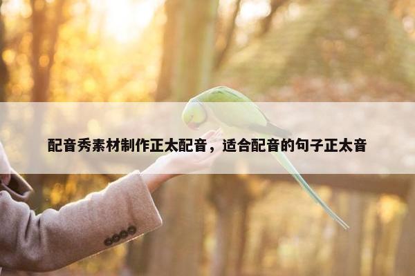 配音秀素材制作正太配音，适合配音的句子正太音