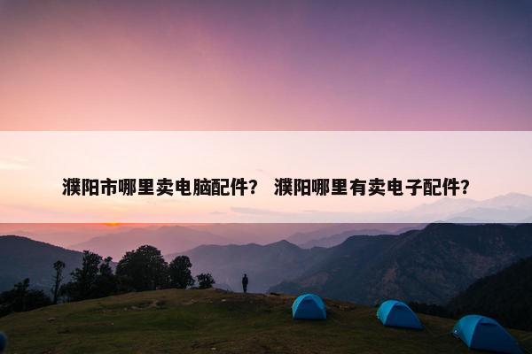 濮阳市哪里卖电脑配件？ 濮阳哪里有卖电子配件？