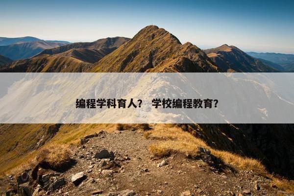 编程学科育人？ 学校编程教育？