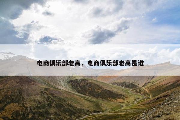 电商俱乐部老高，电商俱乐部老高是谁