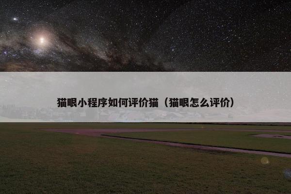 猫眼小程序如何评价猫（猫眼怎么评价）