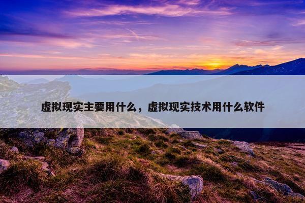 虚拟现实主要用什么，虚拟现实技术用什么软件
