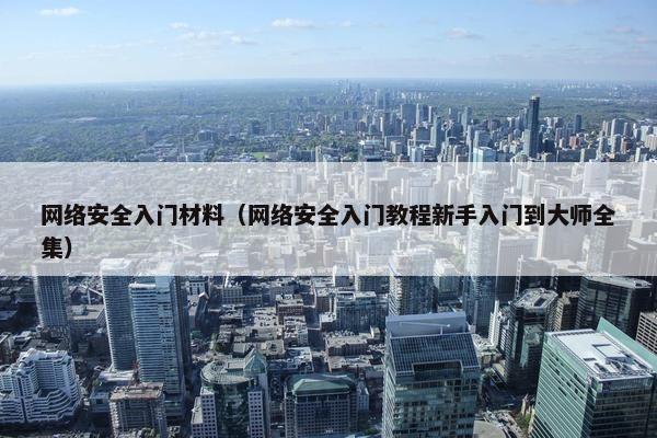 网络安全入门材料（网络安全入门教程新手入门到大师全集）