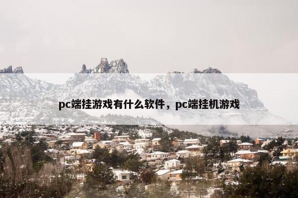 pc端挂游戏有什么软件，pc端挂机游戏