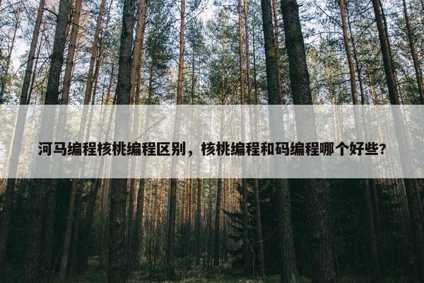 河马编程核桃编程区别，核桃编程和码编程哪个好些?