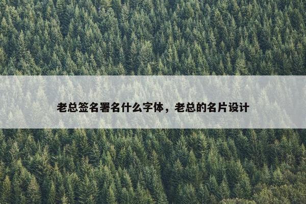 老总签名署名什么字体，老总的名片设计