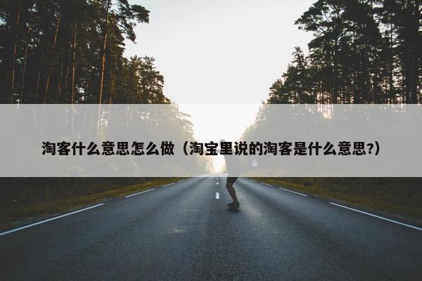 淘客什么意思怎么做（淘宝里说的淘客是什么意思?）
