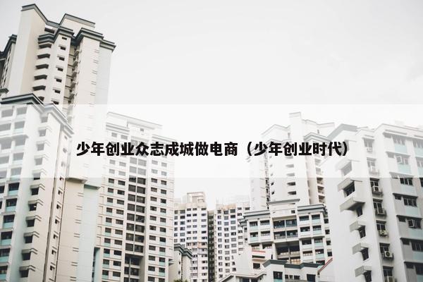 少年创业众志成城做电商（少年创业时代）