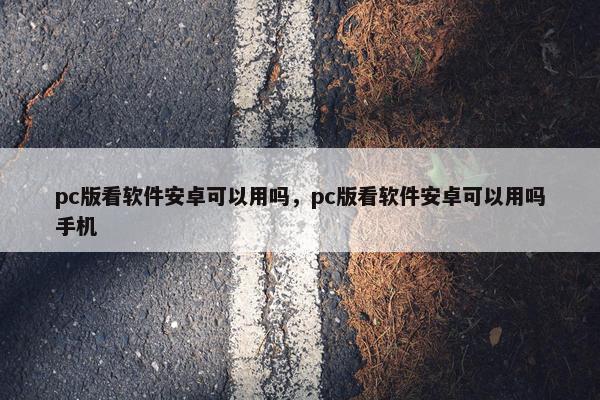 pc版看软件安卓可以用吗，pc版看软件安卓可以用吗手机