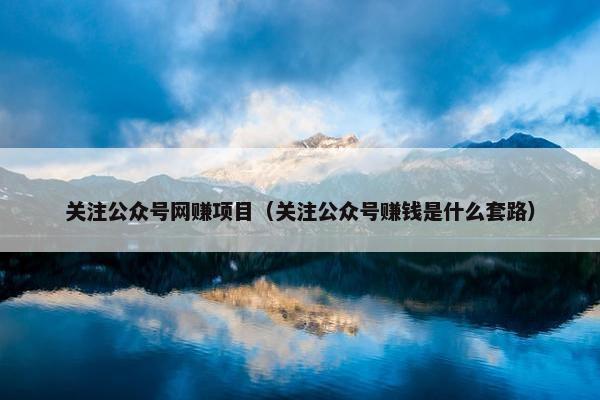 关注公众号网赚项目（关注公众号赚钱是什么套路）