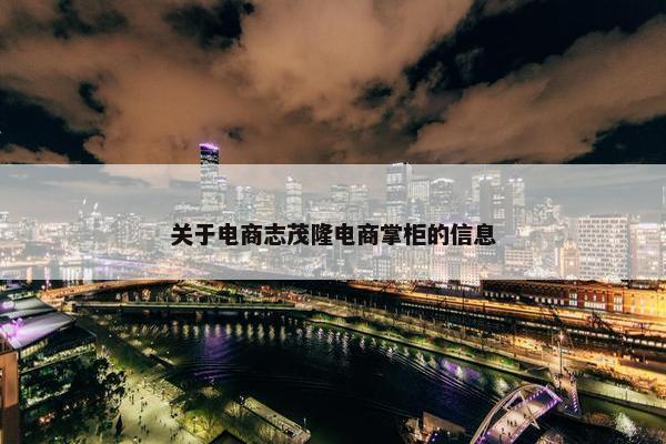 关于电商志茂隆电商掌柜的信息