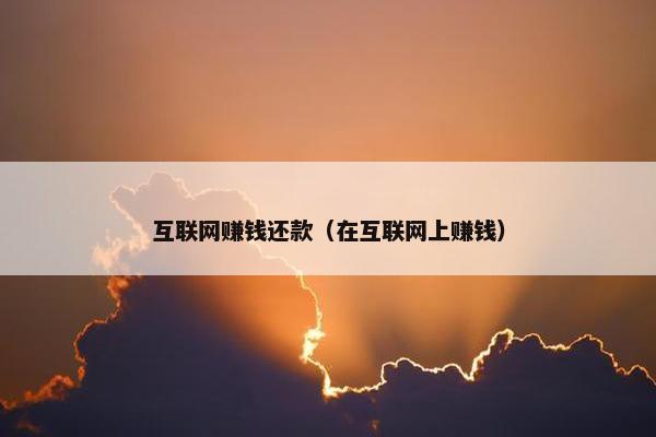 互联网赚钱还款（在互联网上赚钱）