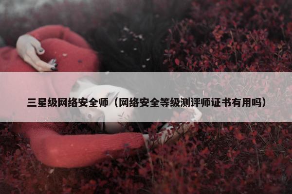 三星级网络安全师（网络安全等级测评师证书有用吗）
