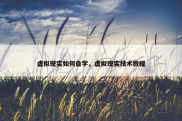 虚拟现实如何自学，虚拟现实技术教程