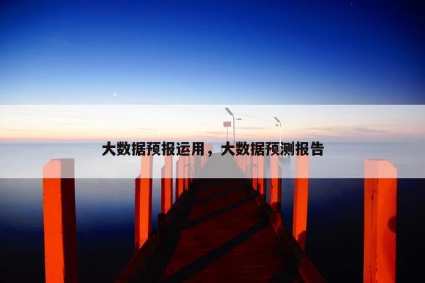 大数据预报运用，大数据预测报告