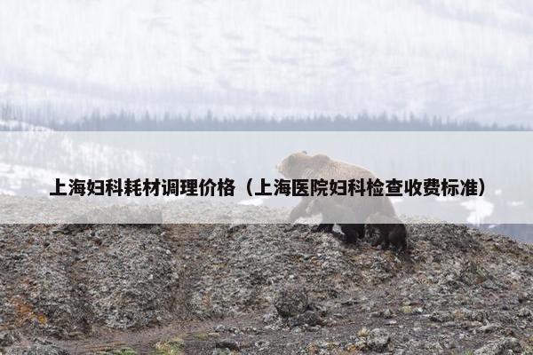 上海妇科耗材调理价格（上海医院妇科检查收费标准）