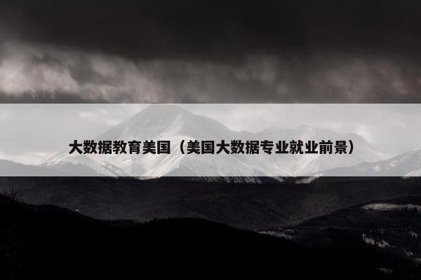大数据教育美国（美国大数据专业就业前景）