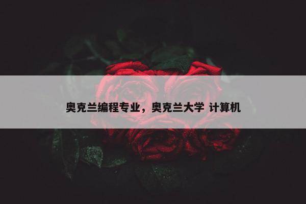 奥克兰编程专业，奥克兰大学 计算机